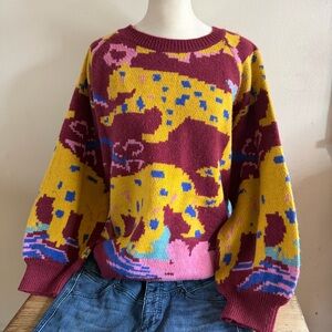 Umgee Multicolor Animal Print Sweater